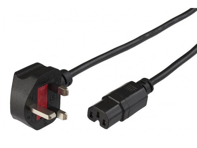 MicroConnect Power Cord UK -  C15 2m Black  Power UK BS-1363 - C15