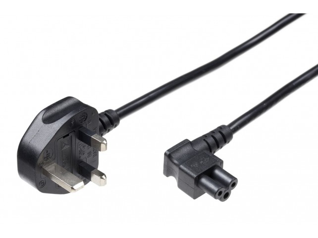 MicroConnect Power Cord UK - C5 1.8m Black  Power UK Type G to C5 Angled