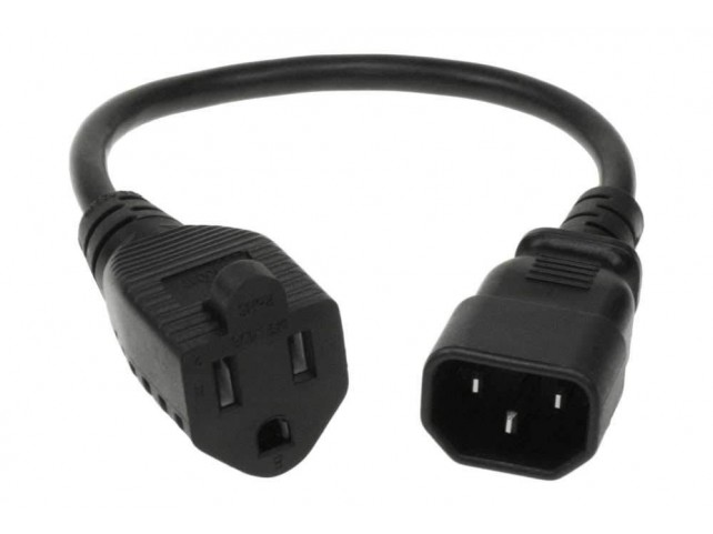 MicroConnect Power cord NEMA 5-15R F to  C14, 0,3m, AWG18, SJT Power