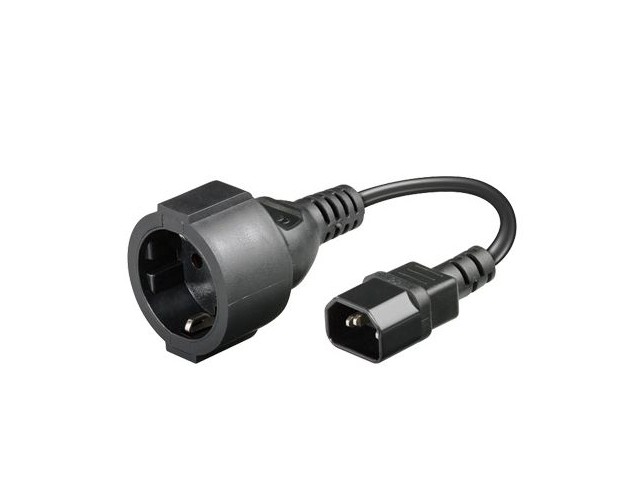 MicroConnect Power Cord C14 -Schuko M-F  0,23m. 3Gx1MM2, 10/16A 250V