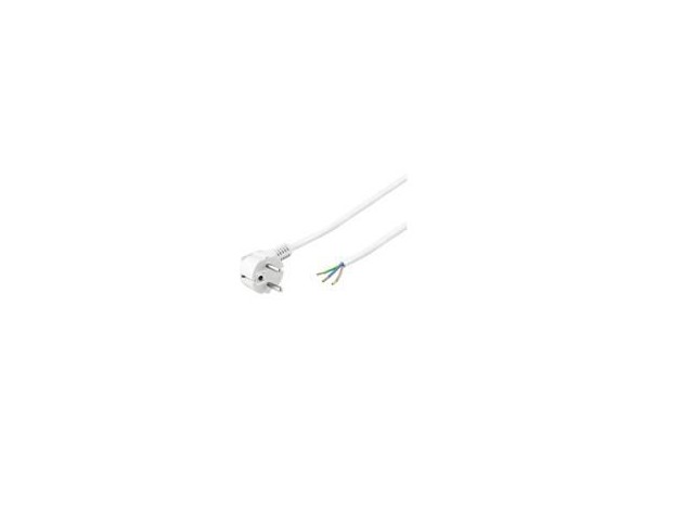 MicroConnect Power Cord 5m Schuko/Open  Angled Schuko/opend end,white