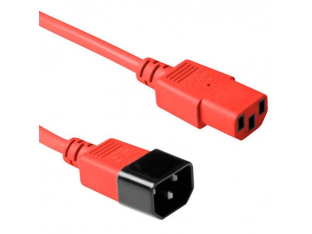 MicroConnect Red power cable C14F to C13M,  1,8M