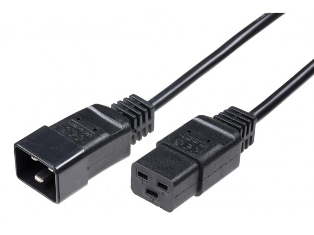 MicroConnect Power Cord C19 - C20 16A 1m  Black,