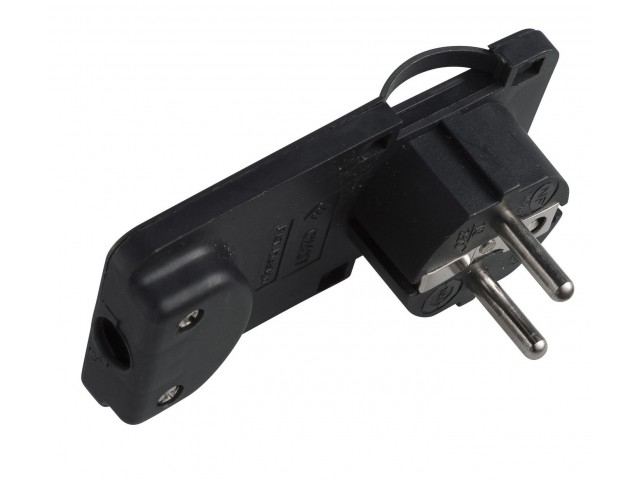 MicroConnect Schuko Angled Power Plug  Black, Form : Flat