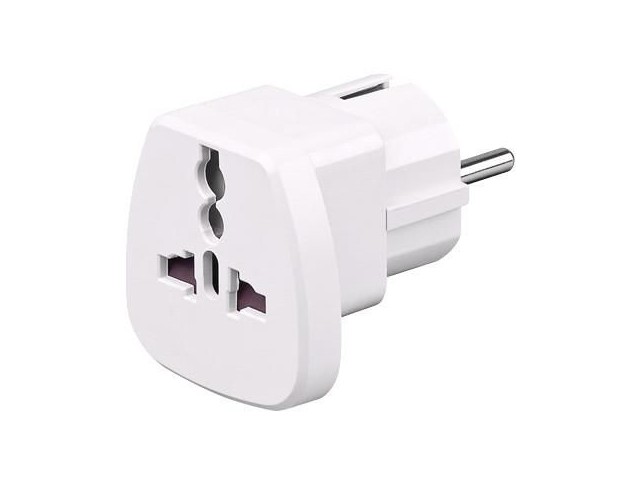 MicroConnect Universal Travel adapter white  work to UK, US, DK, CH, IT.
