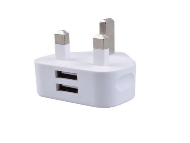MicroConnect Dual USB charger 2.1 A UK  DC 5V, 2.1A, White charges up