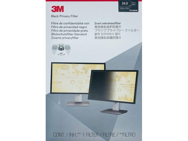 3M Privacy Filter 24" 16:9  AntiGlare, Frameless, Black