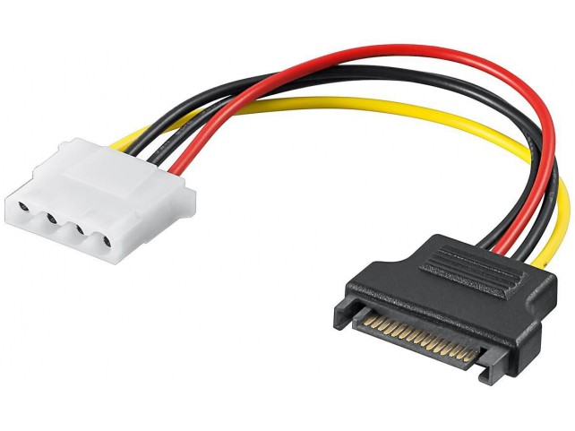 MicroConnect Internal PC Power Supply cable  SATA 15 Male - 4pin female