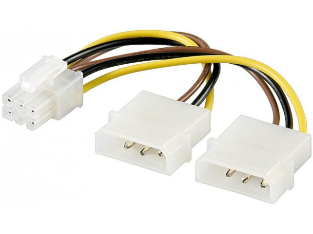 MicroConnect Internal PC Power Supply Cable  2x HDD 5.25" (4-pin) to PCI