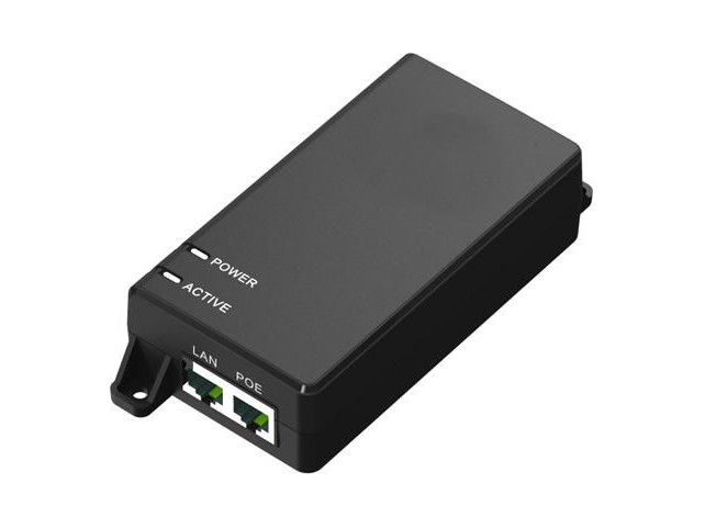 MicroConnect 60W 802.3af/at PoE Injector UK  100-240V, 50-60Hz, 55V DC,