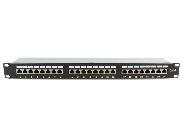 MicroConnect 19" FTP. 6 patch panel  24 port Krone IDC, Black