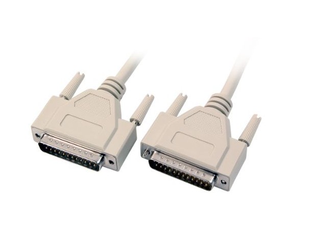 MicroConnect DB25-DB25 10m M/M, Beige  1:1 wired, shielded, moulded