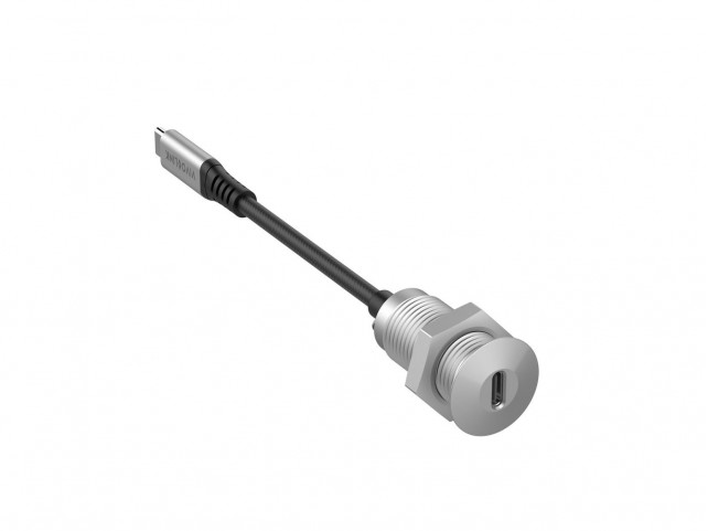 Vivolink USB-C Desk socket grey with  0,3m cable