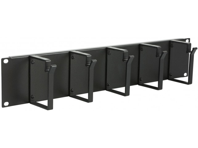 Lanview 2U 19" CABLE ORGANIZER PANEL,  5 HOOK BLACK