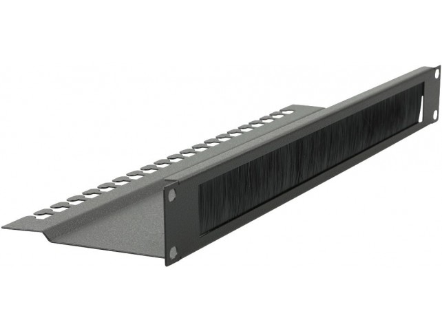 Lanview 1U 19" L BENT, BRUSHED CABLE  ORGANIZER PANEL BLACK