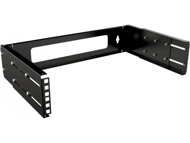 Lanview 19" 2U Adjustable Depth Open  Frame Rack Wall Mount - Black