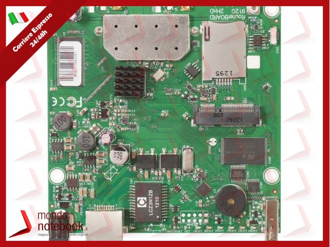 RouterBOARD 912UAG 600MhzAtheros CPU, 64MB RAM,1Gigabit LAN,USB,miniPCIe,built-in 2.4Ghz 802.11b/g/n