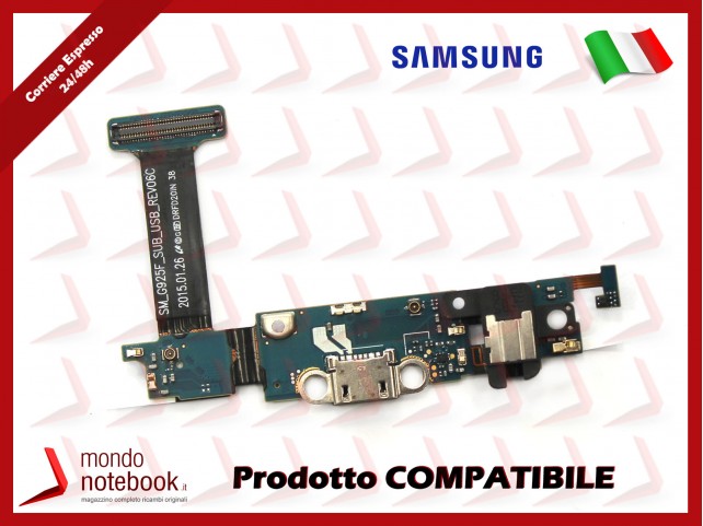 Board di Alimentazione Microfono Flex Cable Samsung SM-G925F Galaxy S6 Edge Rev. 06C - 07C - 08