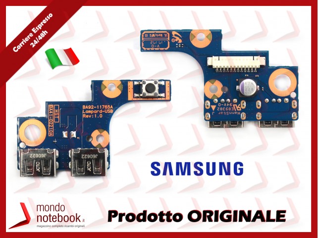 Board Tasto Accensione Power Button e USB Samsung NP270E5E NP270E5V NP300E5E