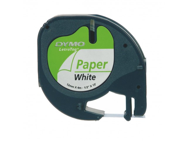 DYMO LetraTAG Tape / 12mm x 4m  White / Paper