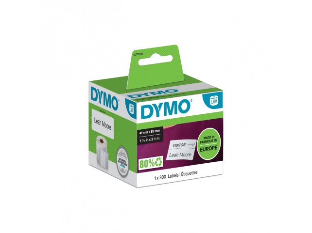 DYMO Removable White name badge  89mm x 41mm