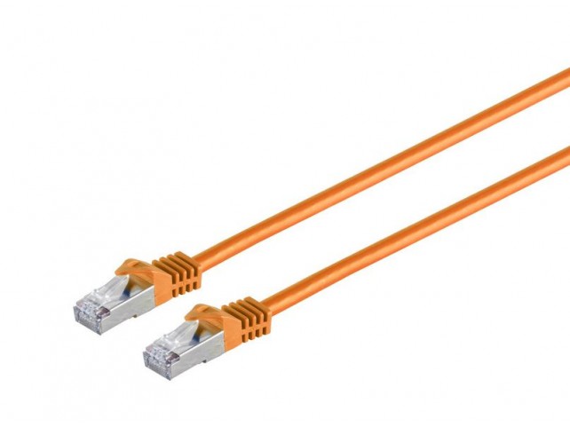 MicroConnect RJ45 patch cord S/FTP (PiMF),  w. CAT 7 raw cable 2m Orange