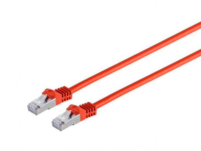 MicroConnect RJ45 patch cord S/FTP (PiMF),  w. CAT 7 raw cable 2m Red