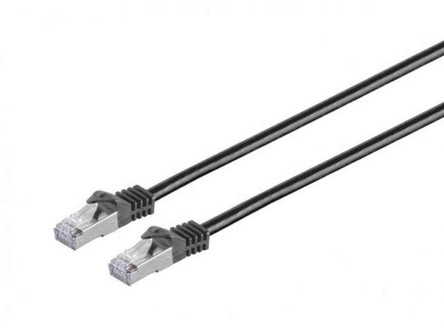 MicroConnect RJ45 patch cord S/FTP (PiMF),  w. CAT 7 raw cable 5m Black