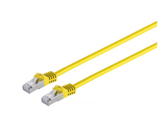MicroConnect RJ45 patch cord S/FTP (PiMF),  w. CAT 7 raw cable 5m Yellow