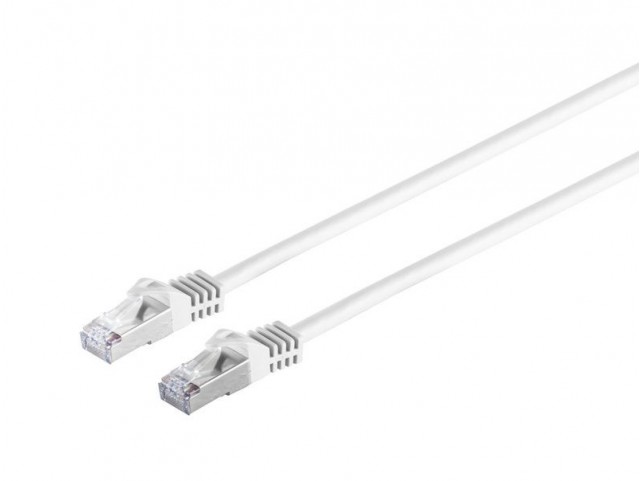 RJ45 patch cord S/FTP (PiMF),  w. CAT 7 raw cable 20m White