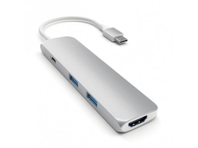 Satechi Type-C USB Passthrough HDMI  Hub Silver