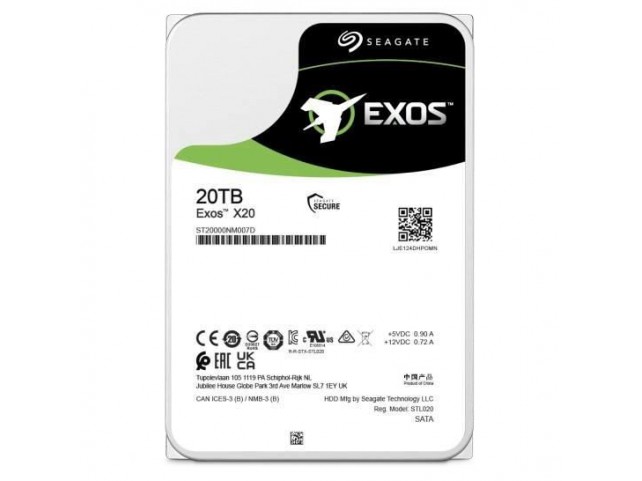 Seagate Exos X20 20TB HDD SATA 6Gb/s  7200RPM 256MB cache 3.5inch
