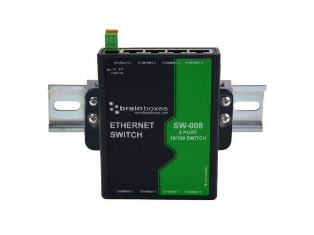 Brainboxes 8 Port Unmanaged Ethernet  Switch Wall Mountable SW-008,