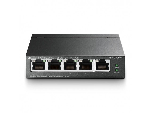 TP-Link 5-PORT GIGABIT DESKTOP SWITCH  TL-SG1005P, Unmanaged,