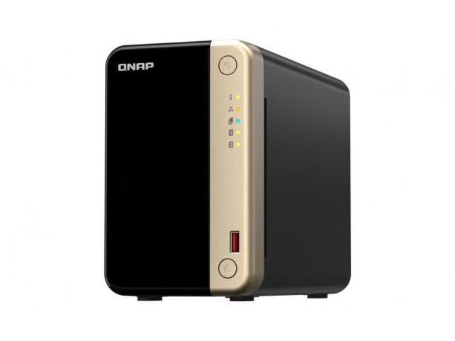 QNAP TS-264 NAS Tower Ethernet LAN  Black, Gold N5095