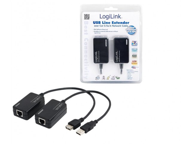 LogiLink Line Extender USB via CAT5/6  interface cards/adapter up to