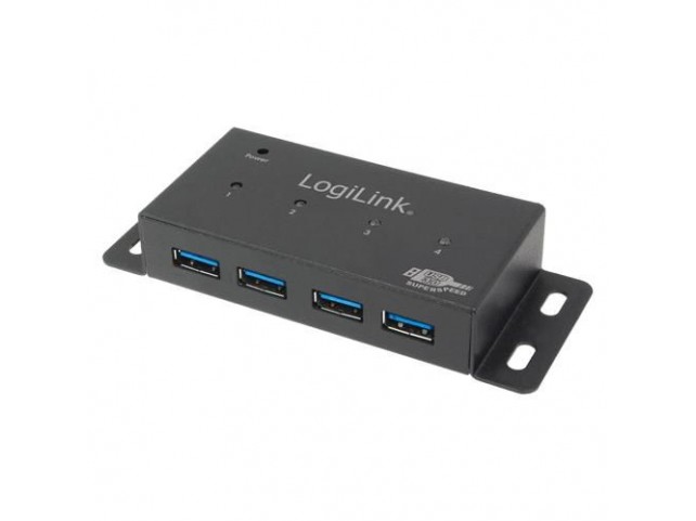 LogiLink Adaptor USB-Hub  USB 2.0 4-port incl powerAlu