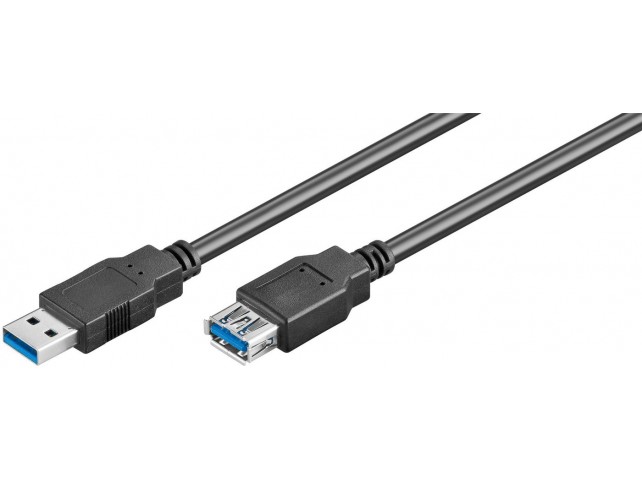 MicroConnect USB3.0  A-A 0.5m M-F  Black