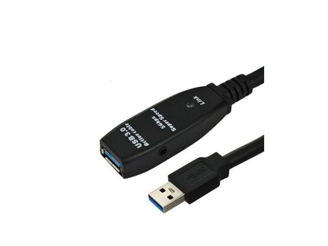 MicroConnect Active USB 3.0 cable, A-A M-F  With integrated repeater, 5m