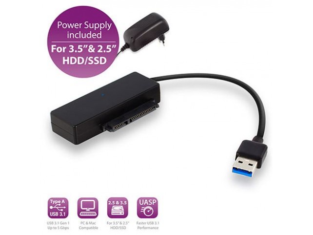 MicroConnect Connect a 2.5/3.5 SATA HDD or  SSD to your computer