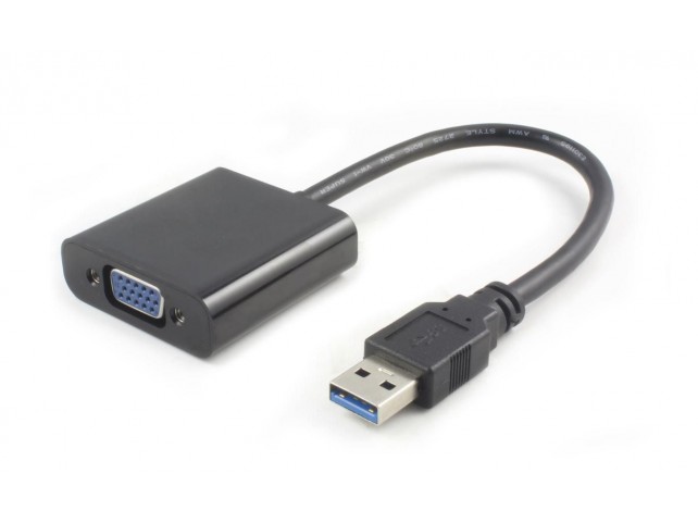 MicroConnect USB 3.0-VGA M/F Black  Black  Max. 1920x1080p