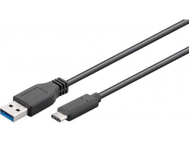 MicroConnect Gen1 USB C-A Cable, 1m  Black, for synching and