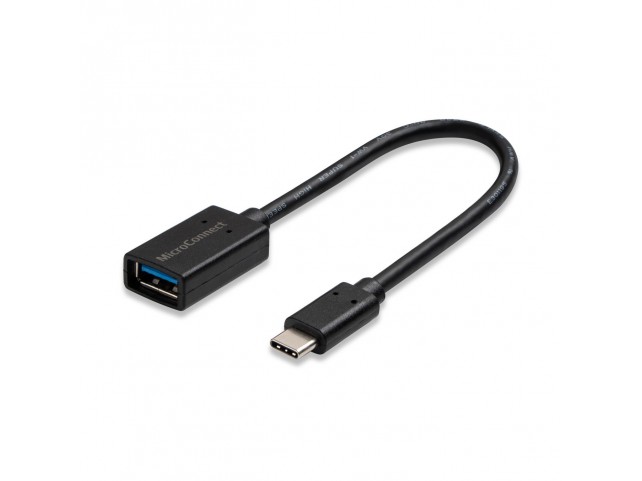MicroConnect USB-C to USB3.0 A adapter,  0.2m Black, for synching and
