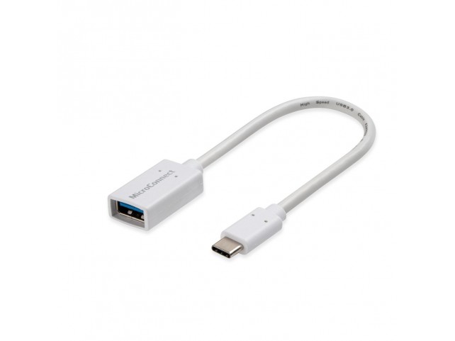 MicroConnect USB-C to USB3.0 A adapter,  0.2m White, for synching and