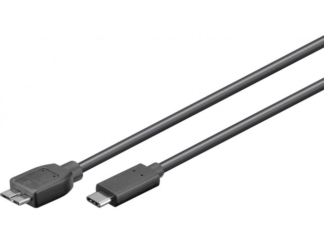MicroConnect USB-C to USB3.0 Micro B 1M  Black, for synching and