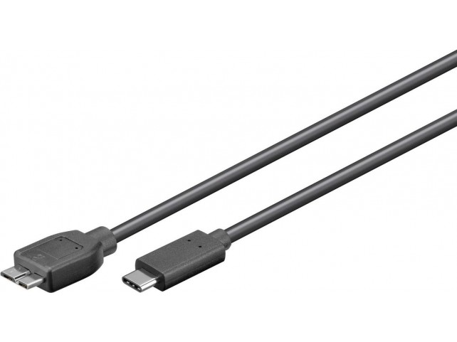 MicroConnect USB-C to USB3.0 Micro B 0,6M  Black, for synching and