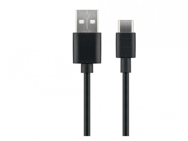 MicroConnect USB-C to USB2.0 A Cable, 0.5m  Black, for synching and