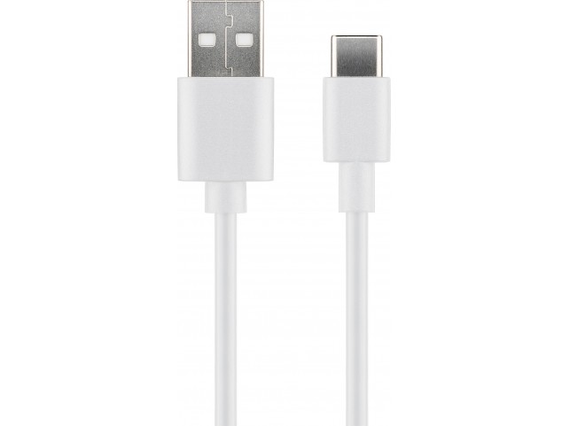 MicroConnect USB-C to USB2.0 A Cable, 0.5m  White, for synching and