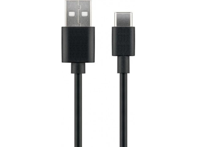 MicroConnect USB-C to USB2.0 A Cable, 1m  Black, for synching and