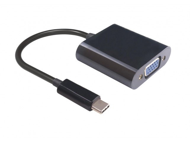 MicroConnect USB-C to VGA Adapter 0.2m  Black, Max. 1920x1080p@60Hz